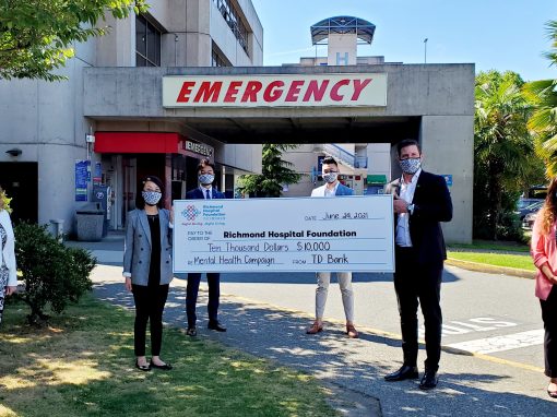 TD BANK GROUP PRESENTS $10,000 DONATION FOR RICHMOND HOSPITAL FOUNDATION’S MENTAL HEALTH CAMPAIGN