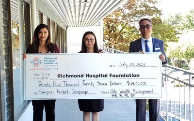 ELITE WEALTH MANAGEMENT PRESENTS OVER $24,000 FOR RICHMOND HOSPITAL FOUNDATION’S SURGICAL RESTART CAMPAIGN