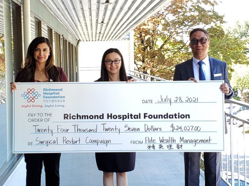 ELITE WEALTH MANAGEMENT PRESENTS OVER $24,000 FOR RICHMOND HOSPITAL FOUNDATION’S SURGICAL RESTART CAMPAIGN