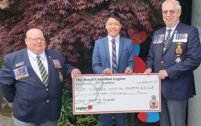 皇家加拿大军团291分会向列治文医院基金会「生命三重奏」筹款行动捐赠$15,000