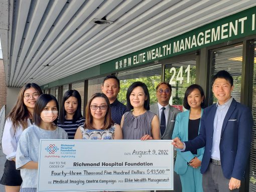Elite Wealth Management Raises Over $43,000 for Richmond Hospital’s New Medical Imaging Centre
